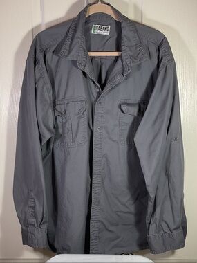 Haband Men’s Charcoal Gray Long Sleeve Button-Front Shirt